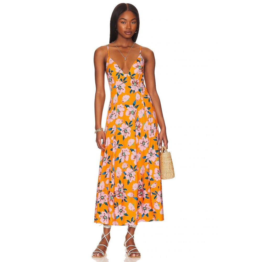 Free People Finer Things Maxi Dress in Sunshine Combo